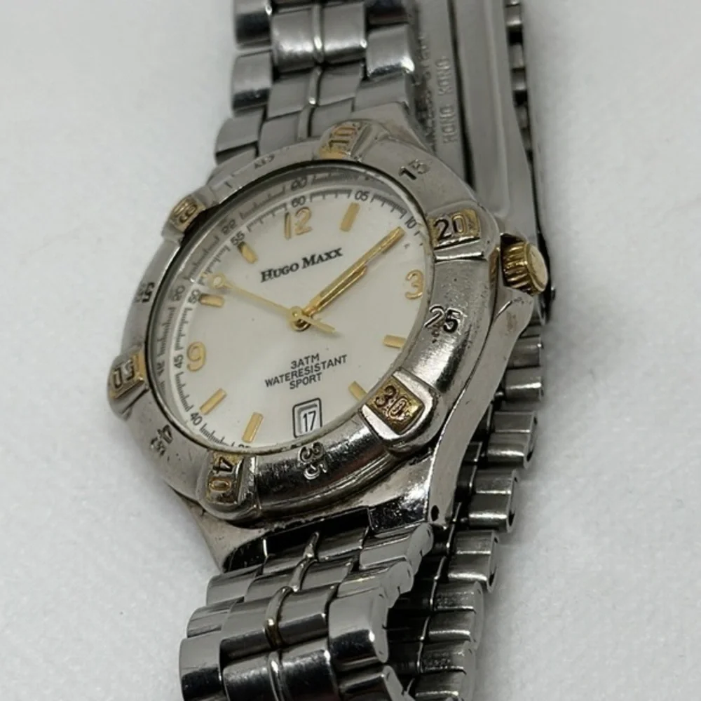 Hugo Maxx Men's Dress Watch. Calendar‎ On Face. Gold Accents​​​​​​​​​​